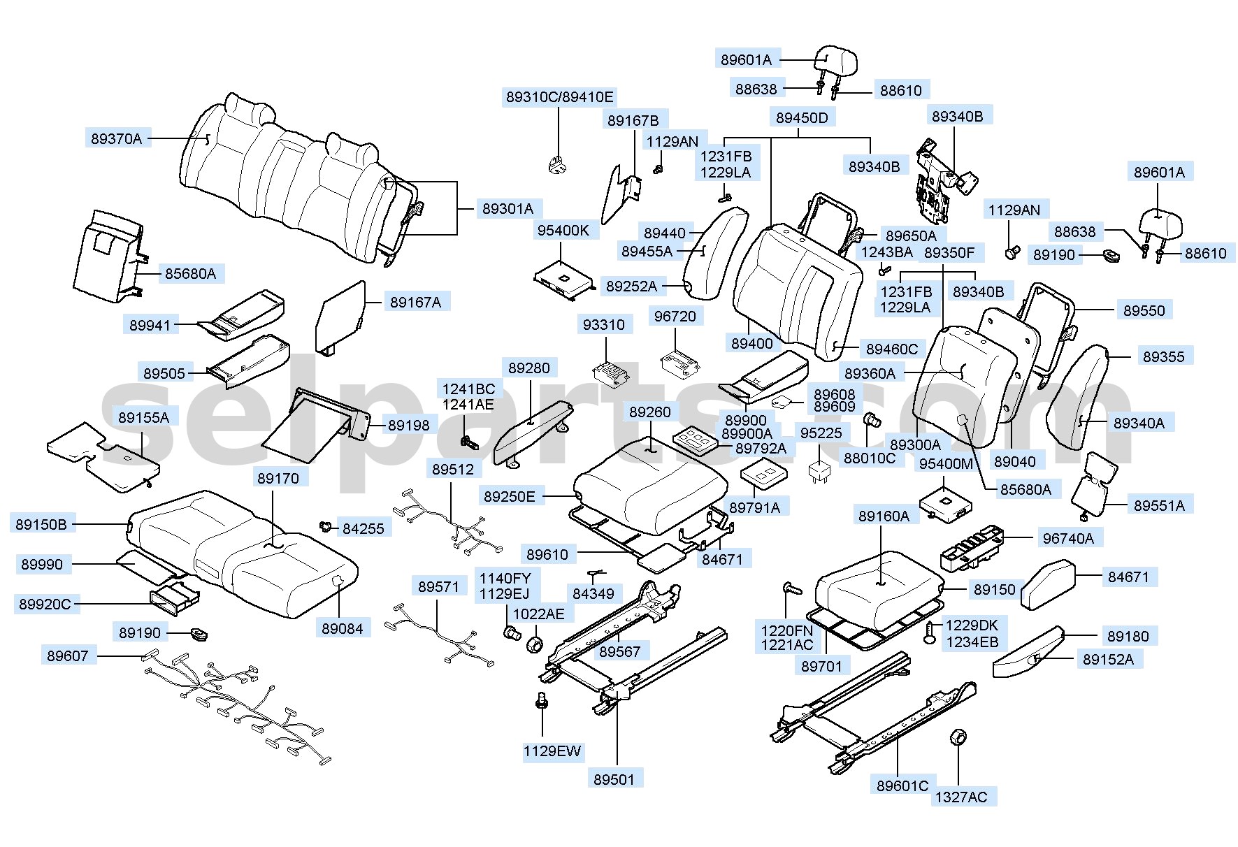 Genuine HEATER-REAR SEAT CUSH for Hyundai Sonata #89190C1000