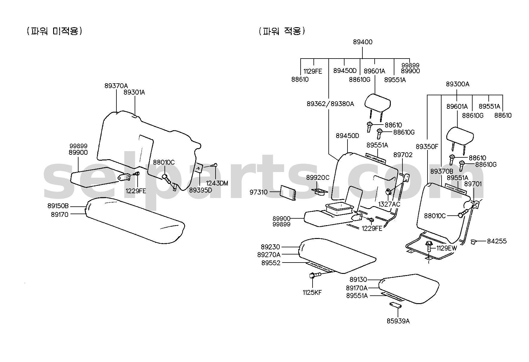 Genuine HEATER-REAR SEAT BACK for Hyundai Sonata #89390C1000