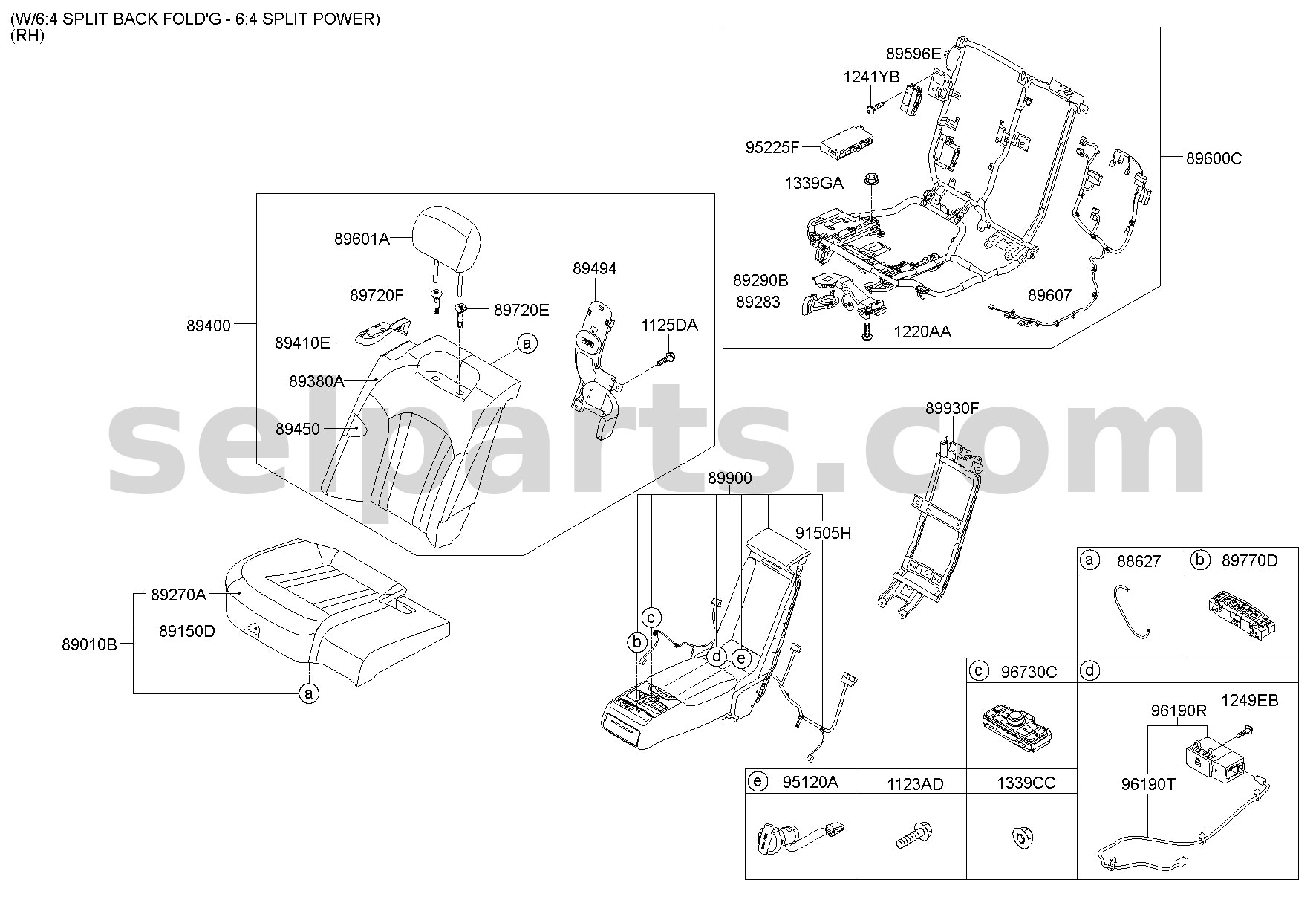 Genuine GUIDE ASSY-R/S H/REST W/O LVR for Hyundai Sonata #89485C1000TRY