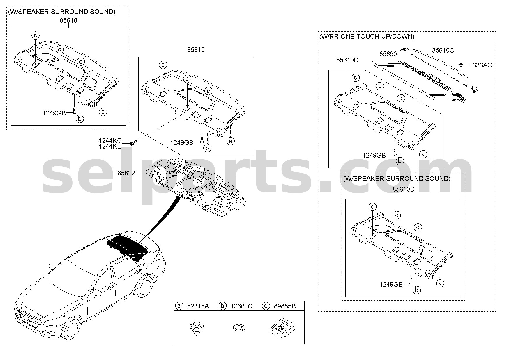 Genuine BEZEL ASSY-CHILD ANCHOR for Hyundai Sonata #89855C1000TRY