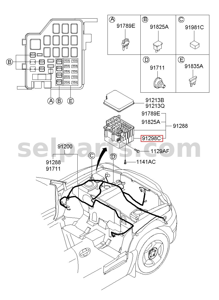 Genuine LOWER COVER-U/H J/BOX for Kia Sportage #91950D3400