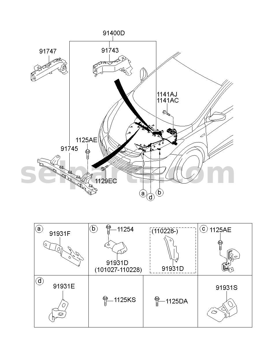 Genuine PROTECTOR-CONTROL WIRING for Hyundai Sonata #919713X070
