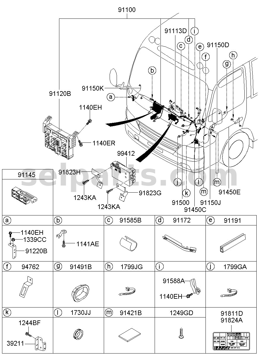 Genuine PROTECTOR-WIRING for Hyundai Sonata #91972C1800