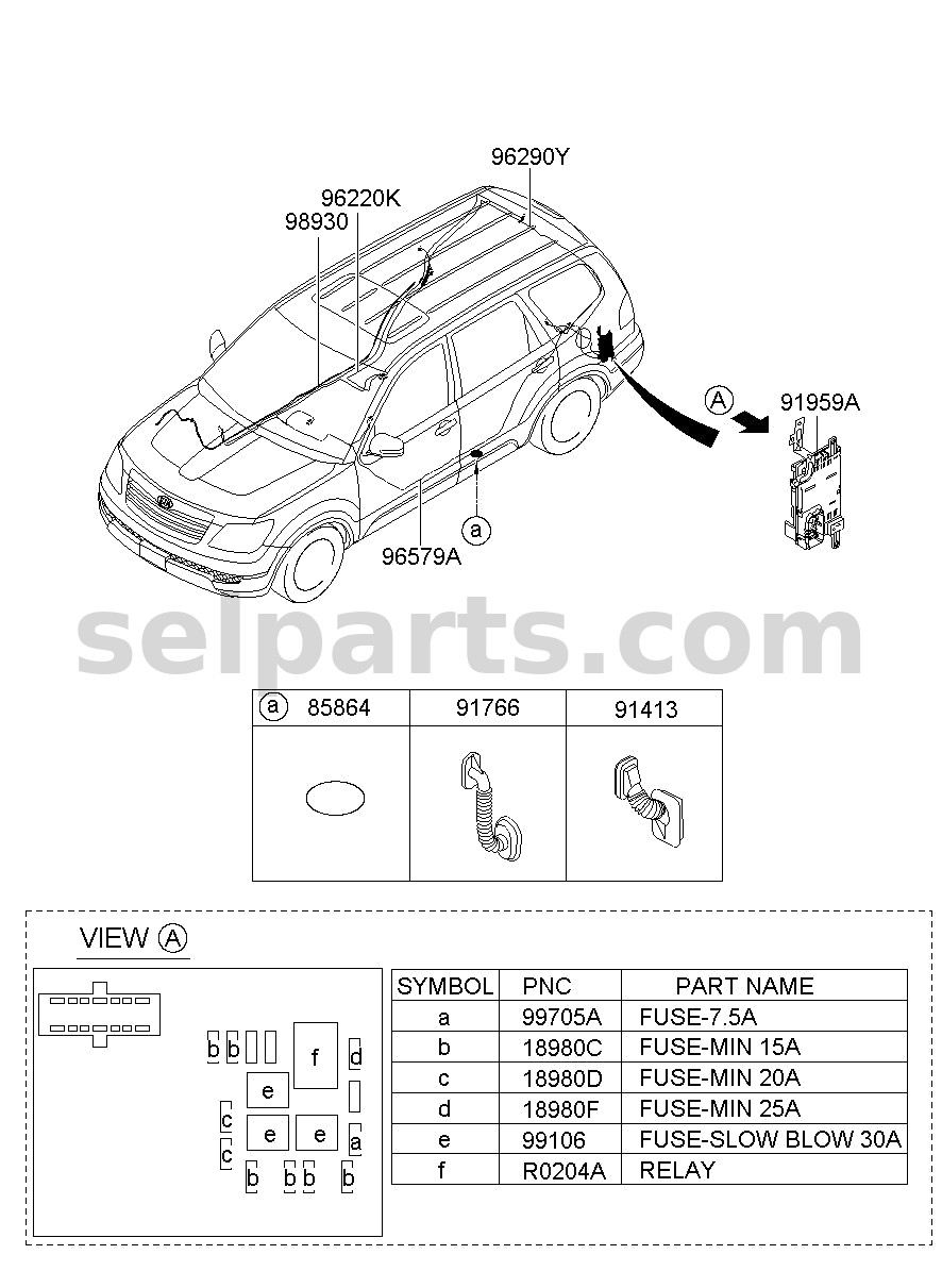 Genuine GROMMET - REAR DOOR for Kia MOHAVE 16 (2016-2019) #919952J620