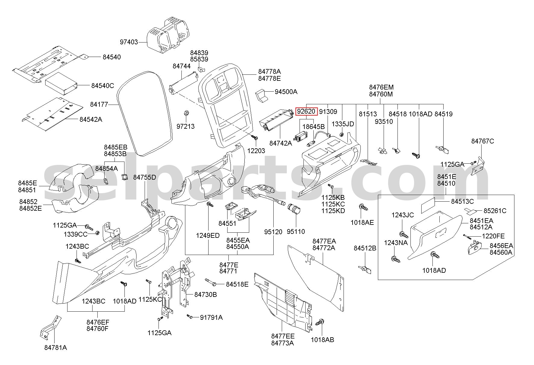 Genuine LAMP ASSY-LUGGAGE COMPARTMENT for Hyundai Sonata #9262033000