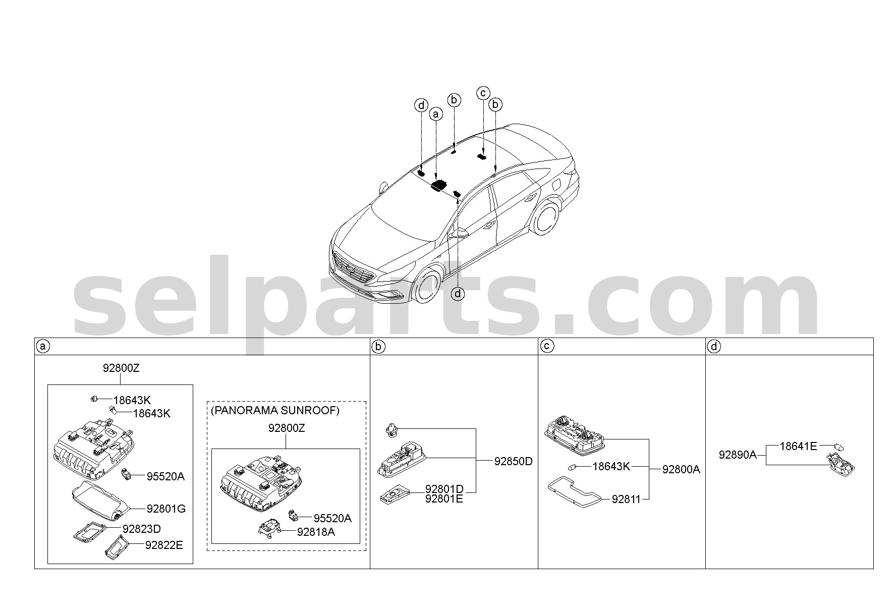 Genuine SW ASSY-S/ROOF for Hyundai Sonata #92805C1000TRY