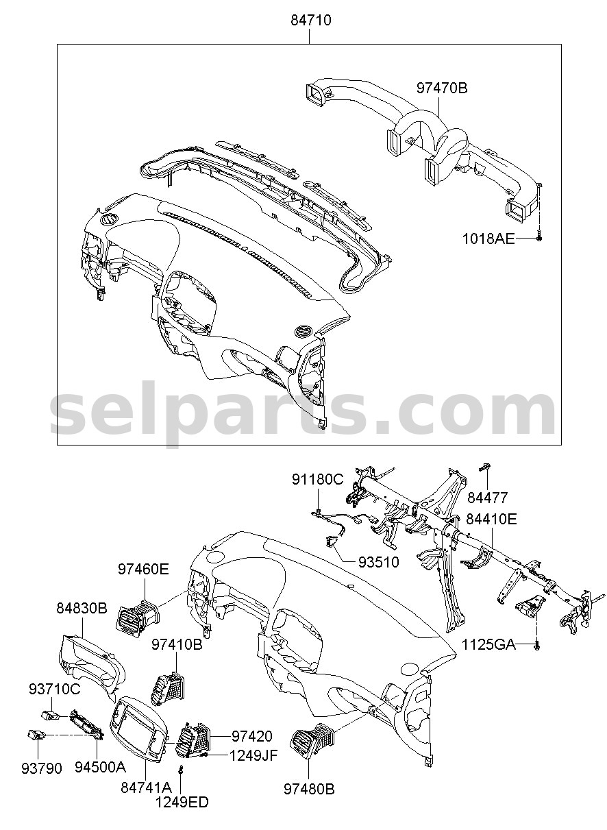 Genuine SWITCH ASSY-GLOVE BOX LAMP for Hyundai Sonata #93510C1000