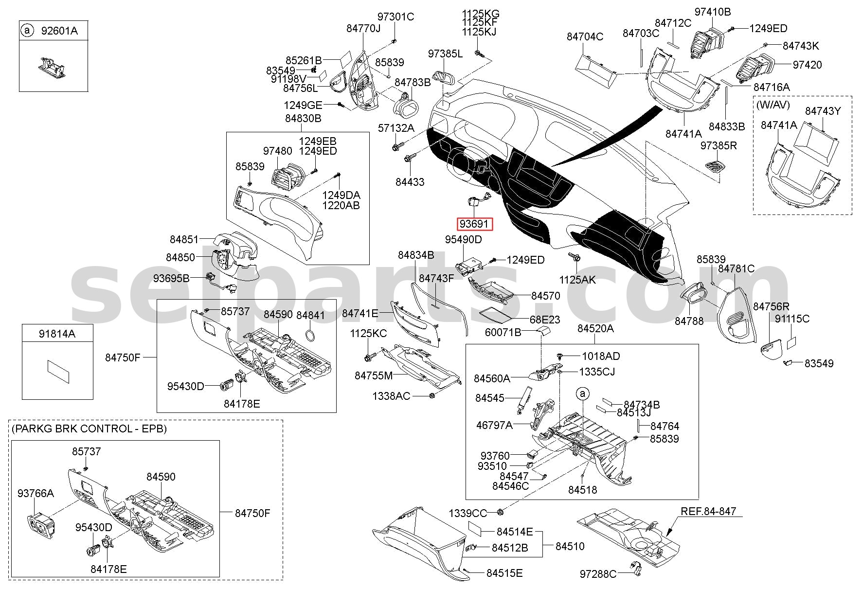 Genuine SWITCH ASSY - TILT & TELESCOPIC for Kia MOHAVE 16 (2016-2019) #936913M000