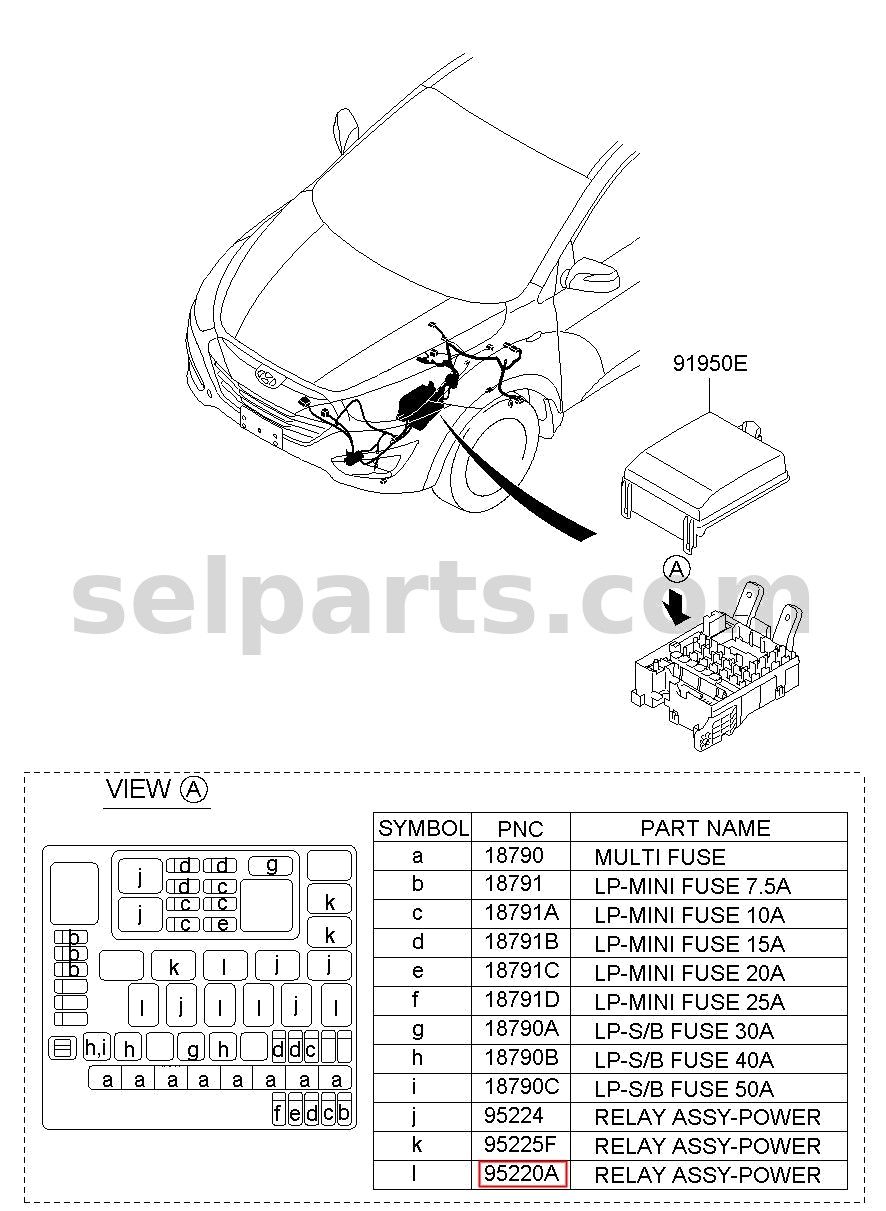 Genuine RELAY ASSY-POWER for Kia Sportage #952202S000