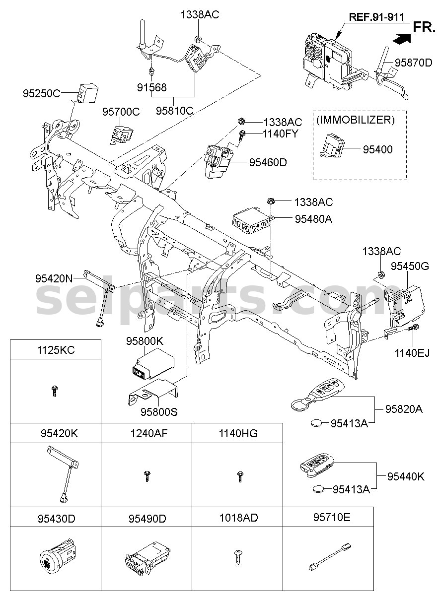 Genuine ANTENNA ASSY - KEYLESS ENTRY for Kia MOHAVE 16 (2016-2019) #954102J020