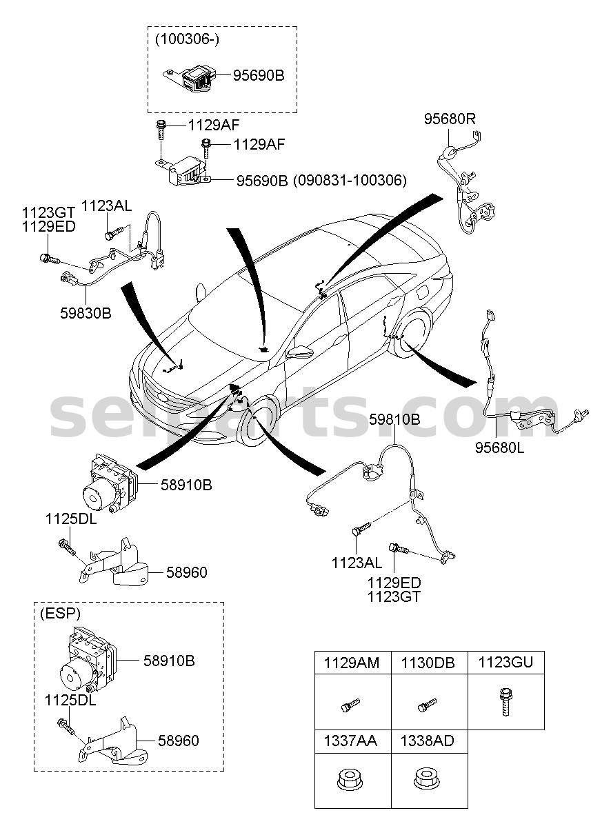 Genuine NUT-FLANGE PAINT CLEAR for Hyundai Sonata #959173S000