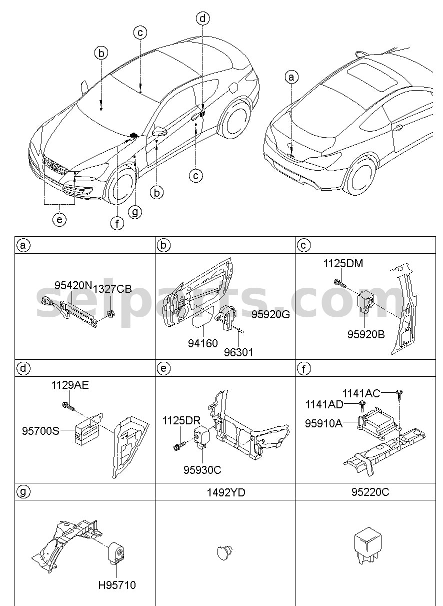 Genuine SENSOR ASSY - SIDE IMPACT, FRONT for Kia MOHAVE 16 (2016-2019) #959202J300