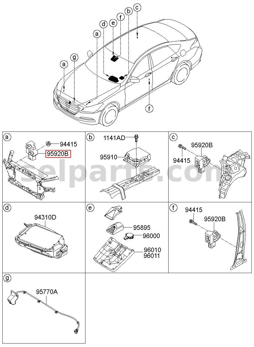 Genuine SENSOR ASSY-SIDE IMPACT for Kia Sportage #95920B4000