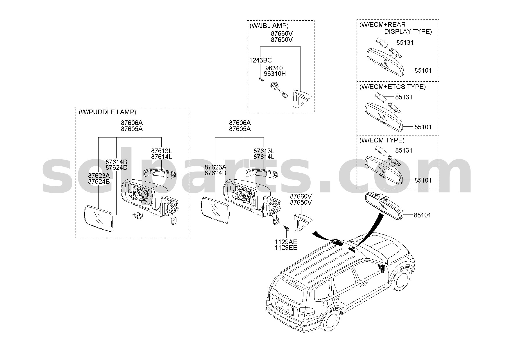 Genuine SPEAKER ASSY - FRONT TWEETER, RH for Kia MOHAVE 16 (2016-2019) #963102J600