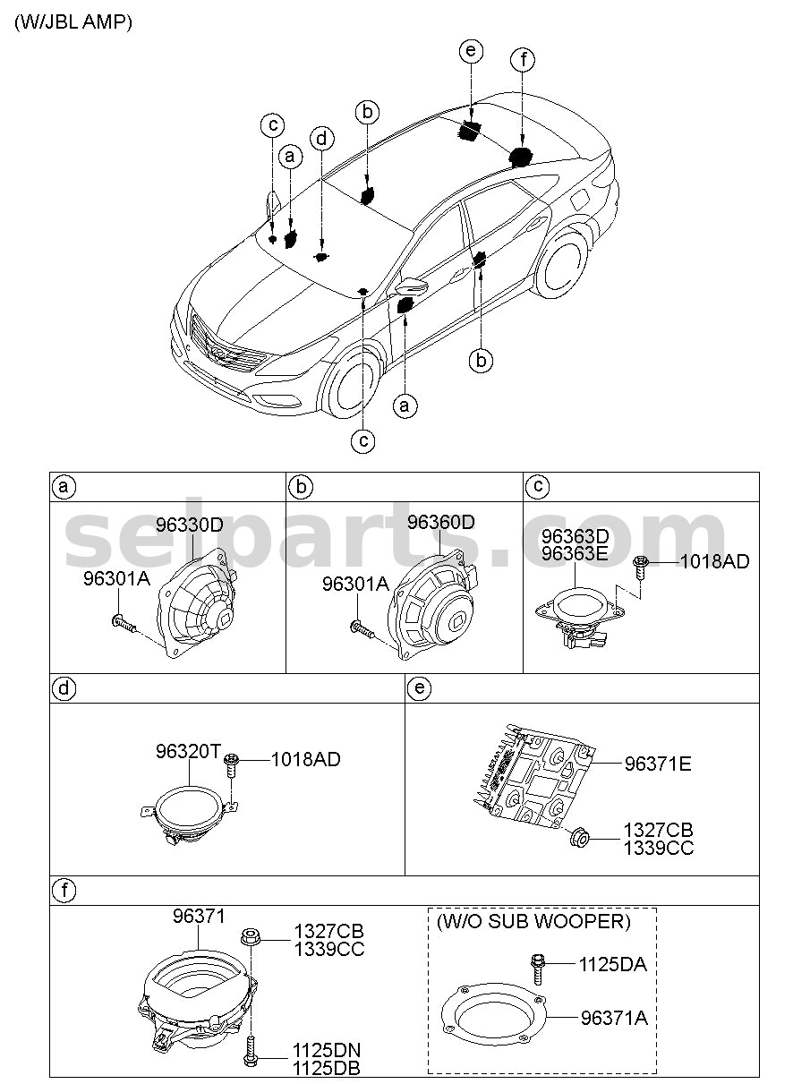 Genuine SPEAKER ASSY-FR DR for Hyundai Sonata #963303V100