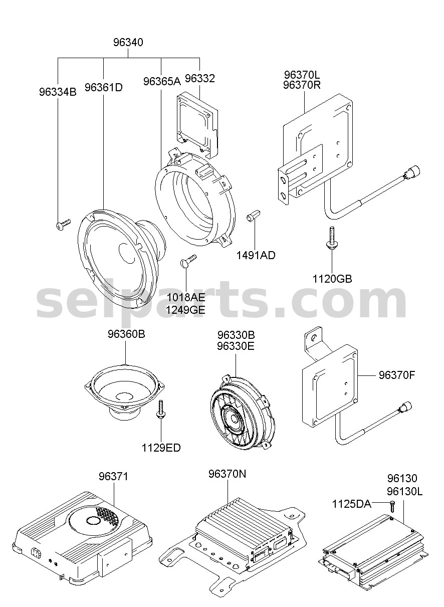 Genuine SPEAKER & PROTECTOR ASSY-DR for Hyundai Sonata #96330C1100