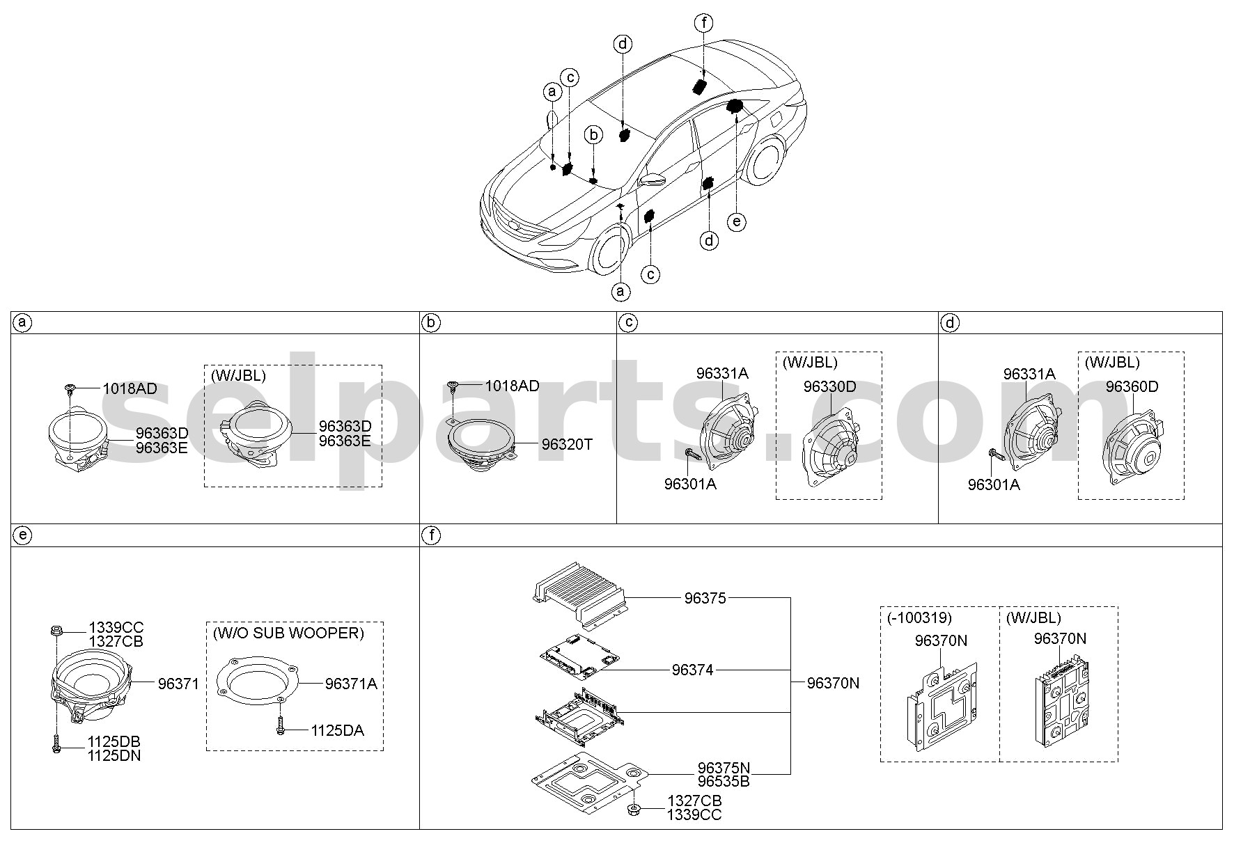 Genuine SPEAKER ASSY-CENTER for Hyundai Sonata #963603S400