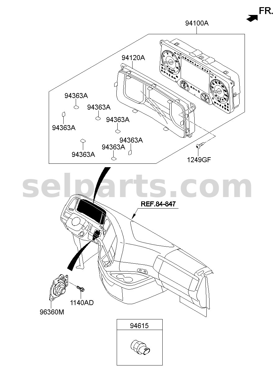 Genuine SPEAKER ASSY-CLUSTER for Hyundai Sonata #96390C1000