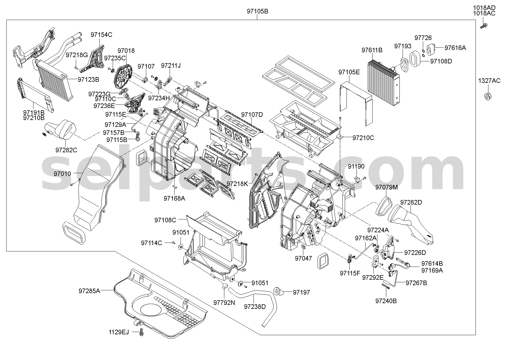 Genuine DUCT ASSY-RR VENT for Hyundai Sonata #97010C1100