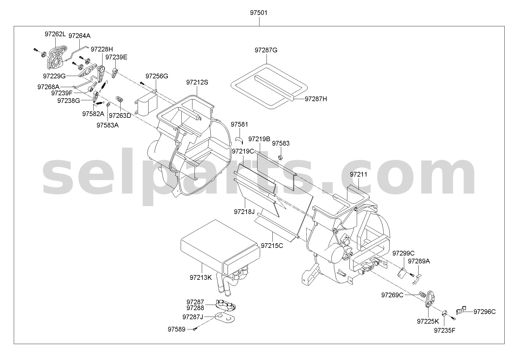 Genuine CASE-HEATER,RH for Hyundai Sonata #97135C1000