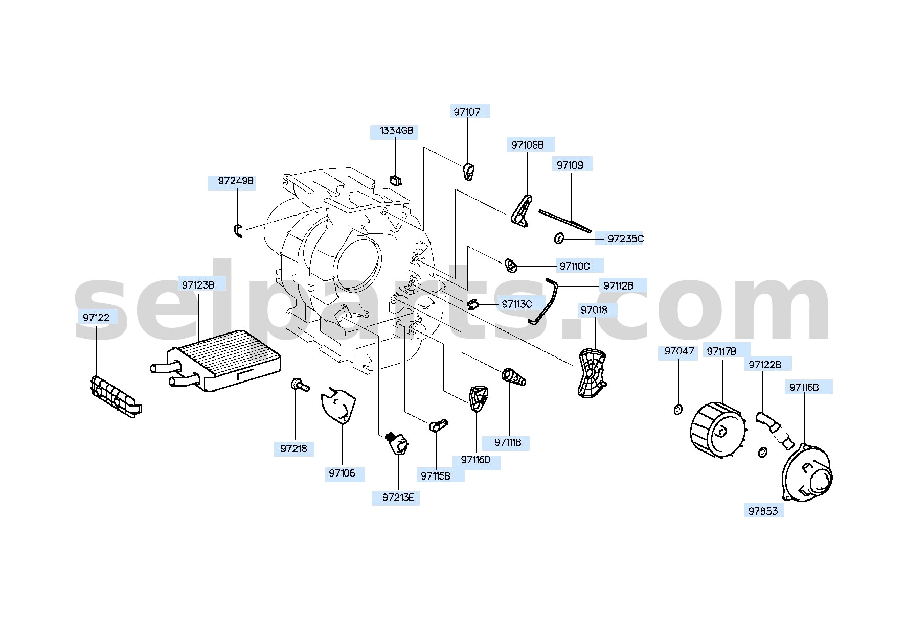 Genuine CORE & SEAL ASSY-HEATER for Hyundai Sonata #97138C1000