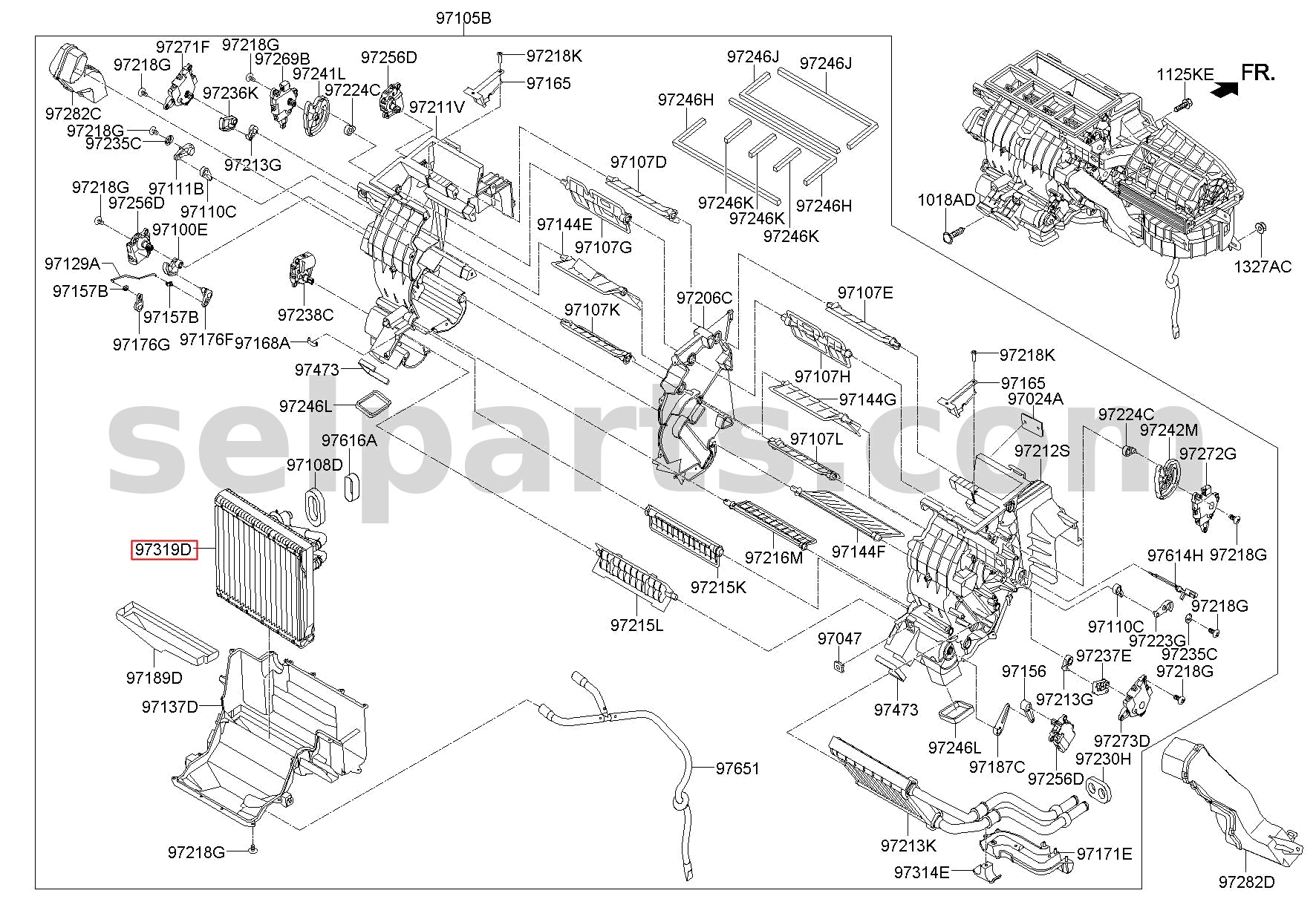 Genuine EVAPORATOR CORE ASSY for Kia Sportage #97139D3000