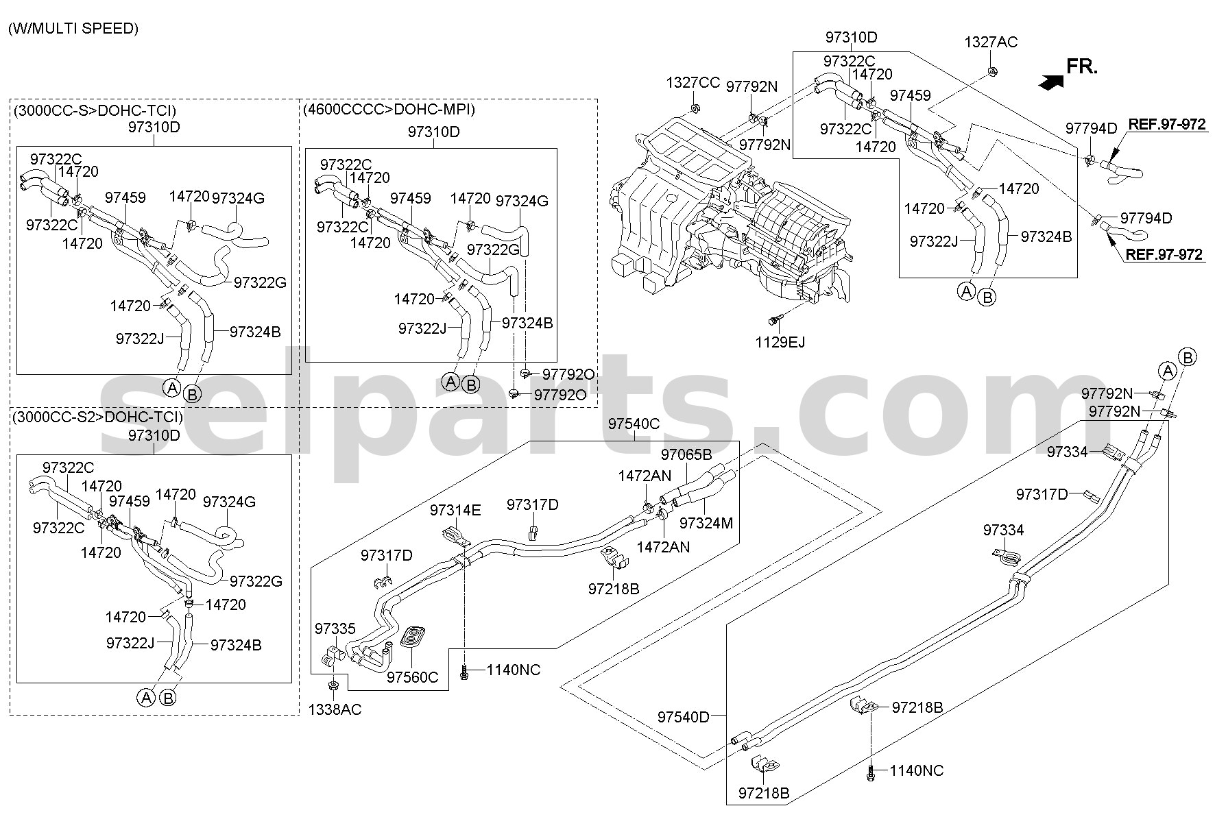 Genuine HOSE - WATER OUTLET for Kia MOHAVE 16 (2016-2019) #973122J300