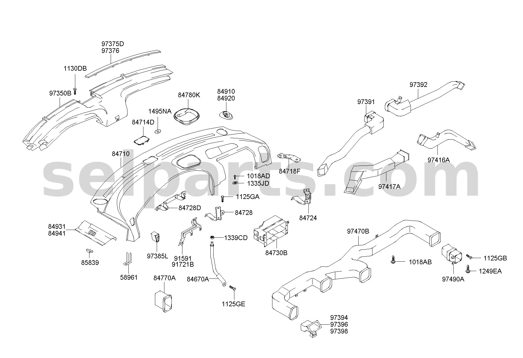 Genuine COVER ASSY-DEFROSTER NOZZLE LH for Hyundai Sonata #97314C1000