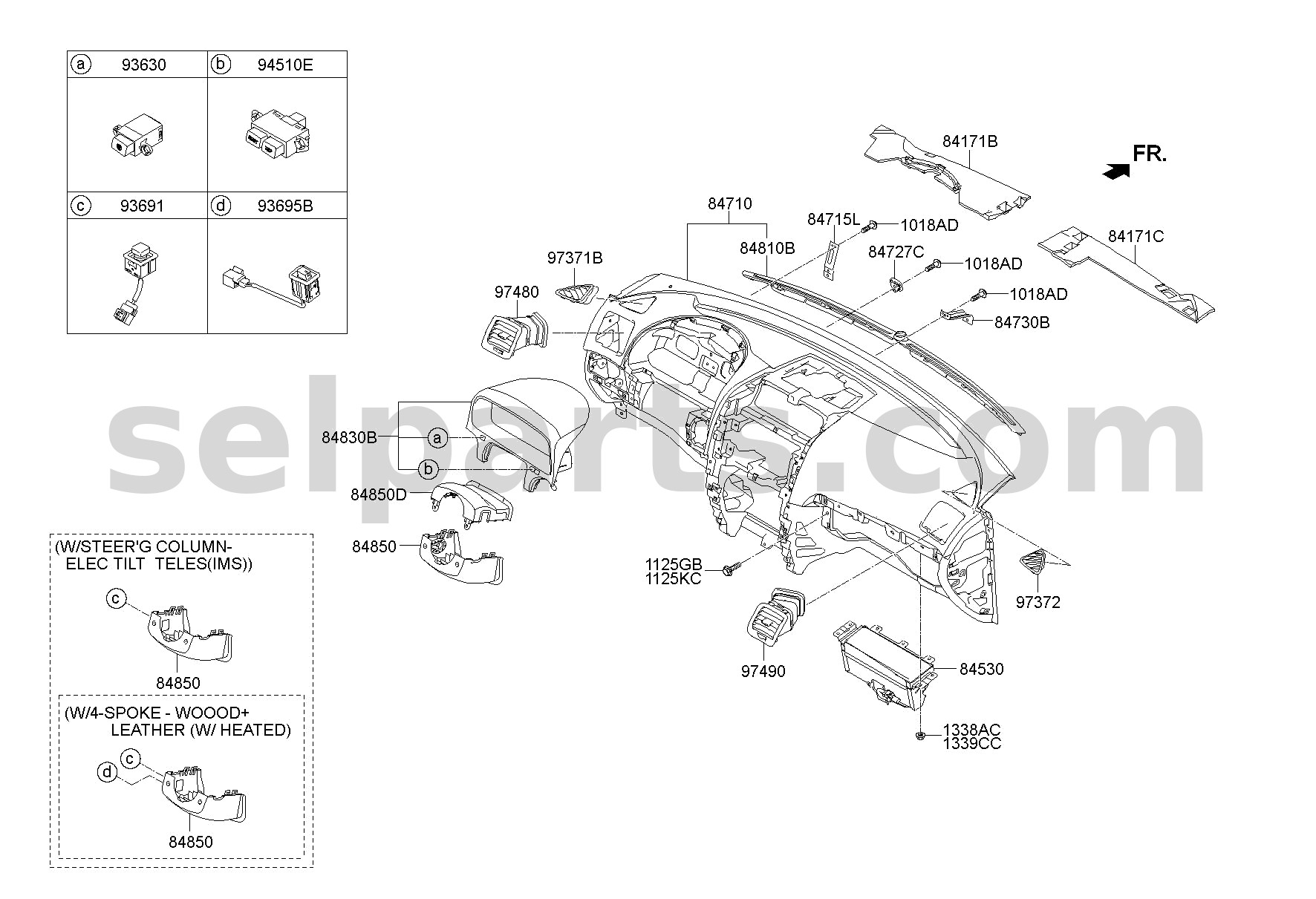Genuine DUCT ASSY - SIDE AIR VENTILATOR RH for Kia MOHAVE 16 (2016-2019) #974902J100WK