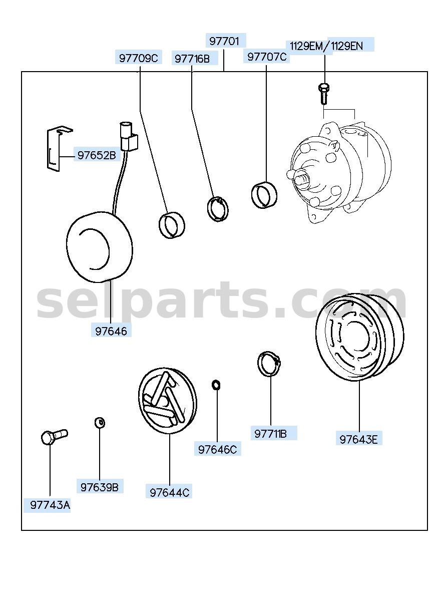 Genuine COMPRESSOR ASSY for Hyundai Sonata #977013V110