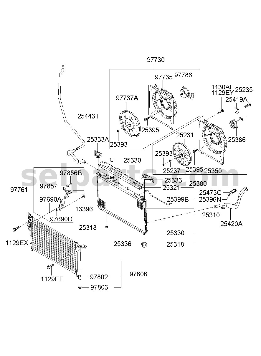 Genuine FAN-COOLING for Hyundai Grand Starex #977372B000