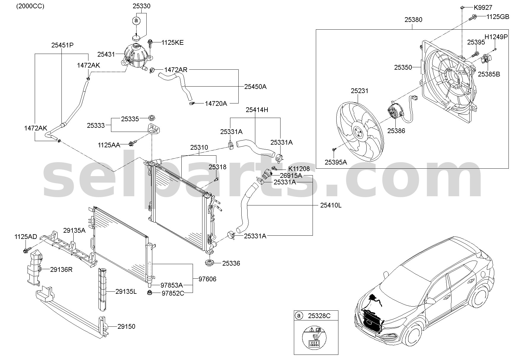 Genuine CAP ASSY-R/DRIER for Kia Sportage #978521J000