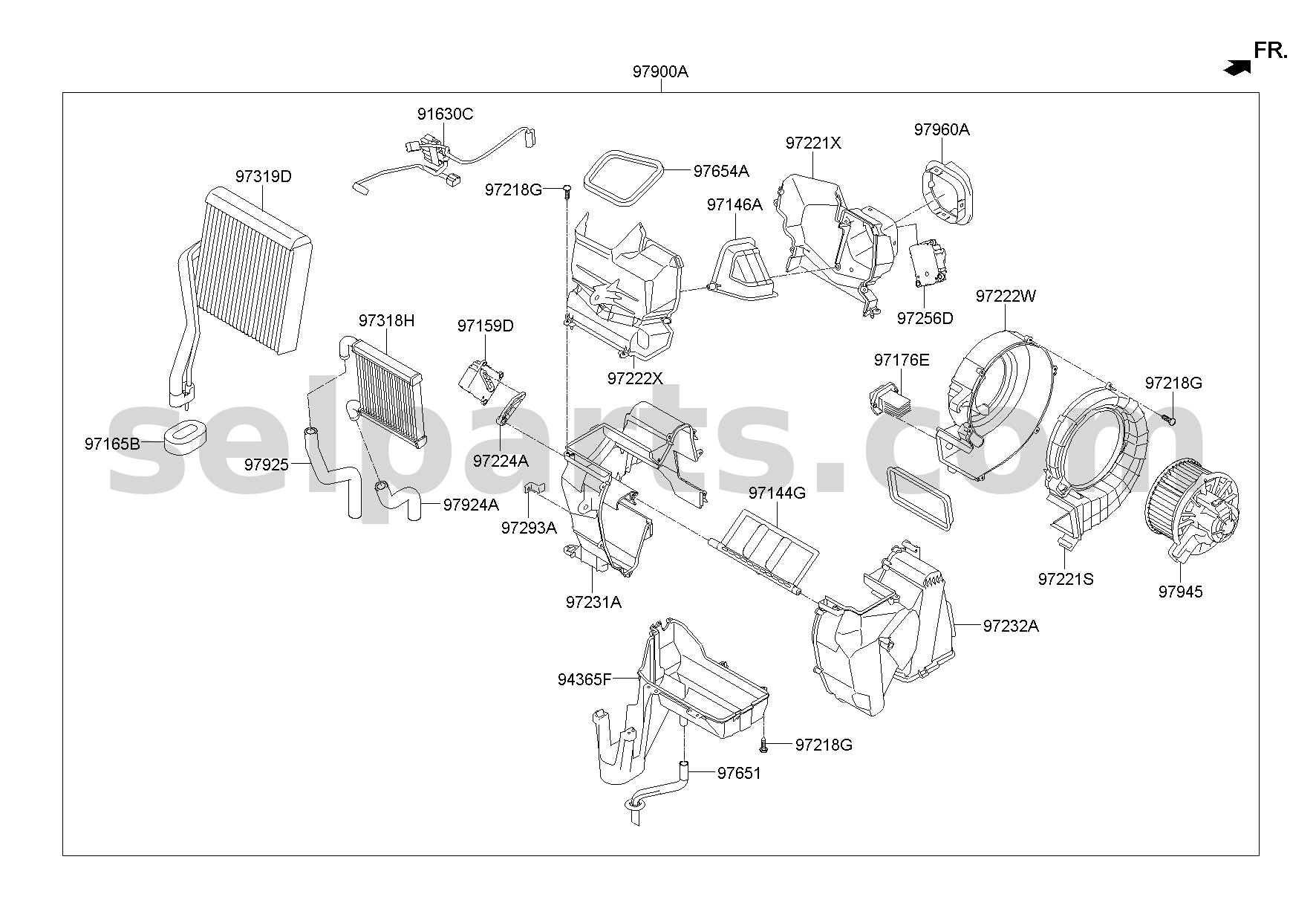 Genuine HEATER CORE ASSY for Kia MOHAVE 16 (2016-2019) #979262J000