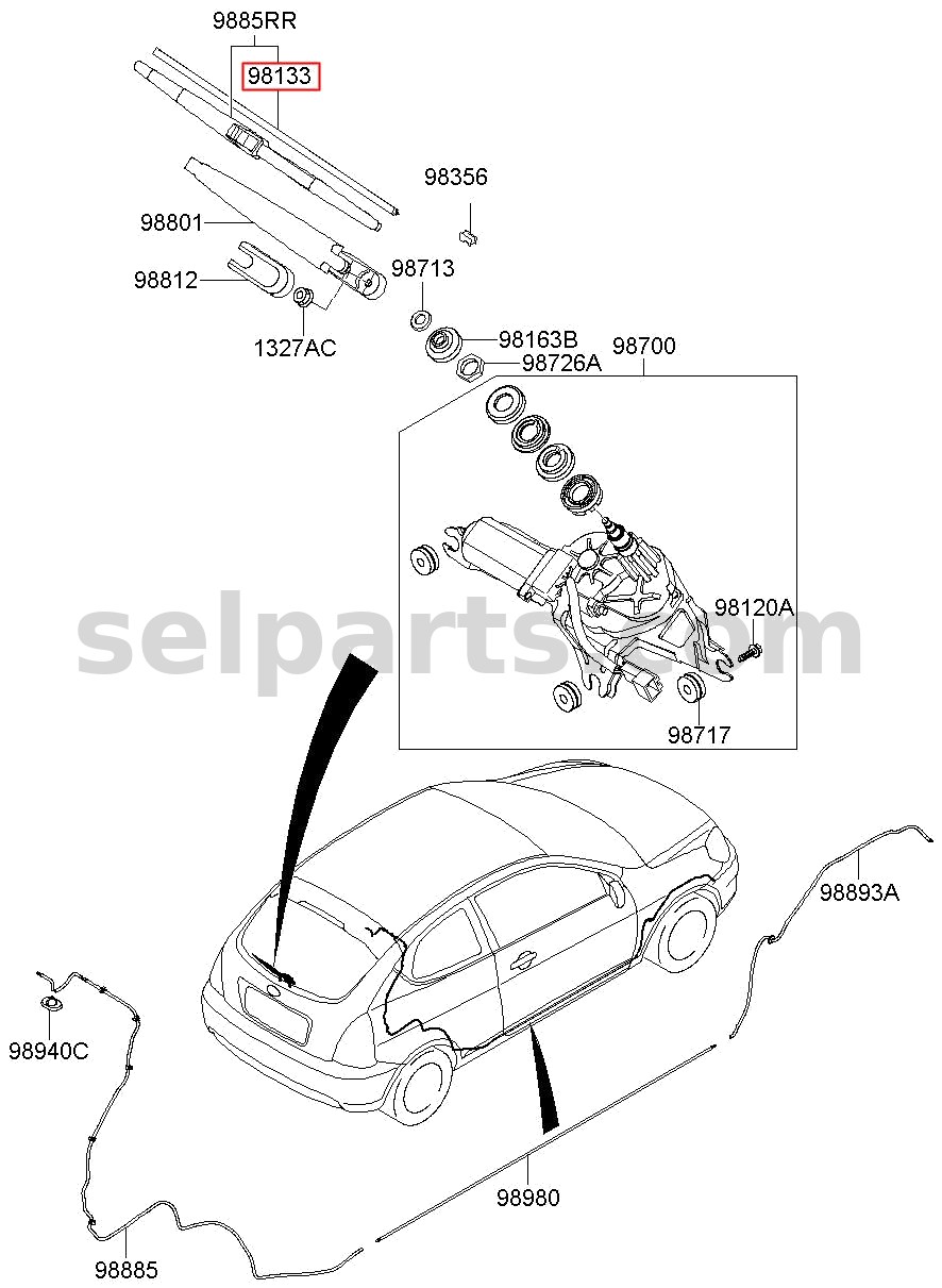 Genuine RUBBER - BLADE for Kia MOHAVE 16 (2016-2019) #983611G000
