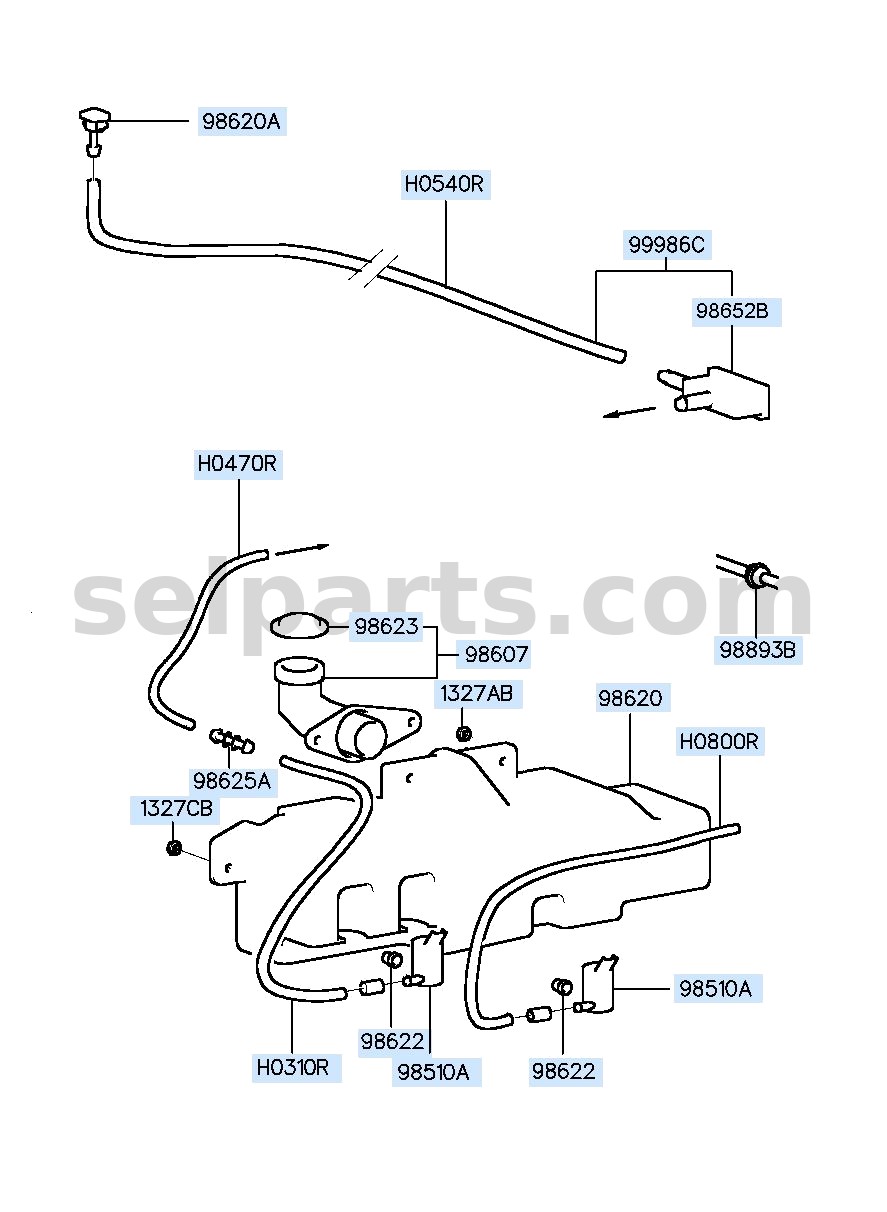 Genuine RESERVOIR ASSY-W/SHLD WASHER for Hyundai Sonata #98620E6000